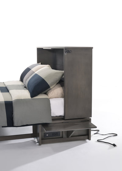 Sagebrush Murphy Cabinet Bed Grey Opened